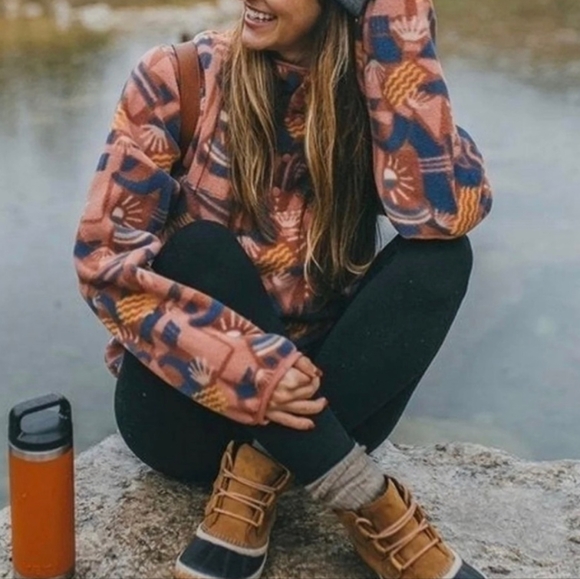 Patagonia Synchilla Snap-T Fleece Pullover M Canyon Block Big Sisu Brown - Picture 3 of 16